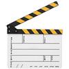 ciciglow Regista Ciak, Regista Professionista Film in Acrilico Ciak 30x25CM Action Clap Film Photography Tool (Lavagna bianca a strisce gialle (PAV1YWE4))