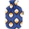 Fashy Borsa dell'acqua calda con rivestimento in ratina stampata, 2 l, colore: blu