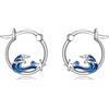 YFN Orecchini da spiaggia stella marina per donne in argento sterling oceano onde orecchini, Argento sterling, Zirconia cubica