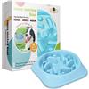 SP SEMPRE + Ciotole di Plastica per Cani Anti Ingozzamento Porta Crocchette per Cani ad Alimentazione Lenta Anti Soffocamento Ideale per Cani Voraci a Labirinto (Blu)