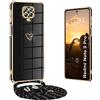 Yutwo Cover Per Redmi note 9 Pro con Cordino, Custodia Per Redmi note 9S con Tracolla, Antiurto TPU Corda Silicone Cuore Carino Cover Per Xiaomi Redmi note 9 Pro/Redmi note 9S con Cordino -Nero