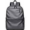 PORRASSO Zaino Uomo Daypack Fit 14 Pollici Laptop Zainetto Impermeabile Pelle Sintetica Zaini per Università Viaggio Uso Quotidiano Grigio