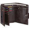 SENDEFN SENFEFN Portafoglio Uomo Vera Pelle Trifold, Portafogli Uomo Blocco RFID con 19 Porta Carte di Credito, Tasca Portamonete, 3 Scomparti Banconote
