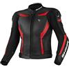 Shima CHASE Giacca Moto Uomo -Sportiva Giubbotto moto uomo in pelle estiva ventilato con cursori di spalla, protezioni protezioni per schiena, spalle e gomiti (Rosso, 50)
