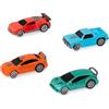 Driven by Battat - Turbo per auto di serie (confezione da 4), 10 cm - Veicoli a turbo con ritorno di fiamma - Auto da corsa e giocattoli per bambini - 3 anni +
