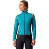 Castelli Alpha Ros 2 W Light Jacket, Giacca Donna, Teal Blue/Black-Fiery Red, S