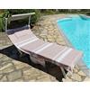 Vico Casa Telo Mare per Lettino 75x195cm in cotone, Beige, con 2 tasche laterali e cuscino con zip/Telo da piscina modello Palau con sacca portatelo certificato OEKO-Tex