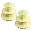 YAVO-EU 2 Pezzi Alzata per Cupcake Cartone 3 Piani, Supporti per Cupcake Supporto per Dessert Torte per Baby Shower, Compleanni, Feste (Yellow)