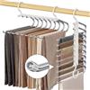 WEKIWGOT 9 in 1 Grucce Pantaloni, 2 Pezzi Appendino Multifunzionali a Cremagliera Salvaspazio per Organizzare Armadi, Pantaloni per Donne e Uomini, Jeans, Reggiseni, Sciarpe e Cravatte (Bianco)