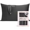 Kitsch Fodera per cuscino in satin con cerniera per capelli e pelle, morbida come seta, liscia, lavabile in lavatrice, senza pieghe, satin rinfrescante - Queen/Standard (19x26) - Charcoal