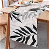 Inhobbok Runner Tavola Moderno Runner da Tavolo Nero Grigio Foglie Runner da Tavola Lavabile Poliestere Runner per il Tavolo Tovaglia Runner Decorazione Runner da Tavola per Matrimoni Picnic Cucina 33x183cm