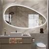 JSLJDM Specchio Ovale Illuminato A LED, LED A 3 Colori Dimmerabile, Specchio Da Bagno Retroilluminato, 50x80cm/60x90cm, Grande Specchio Asimmetrico, Specchio Per Trucco A Parete Con Luci, Antideflagrante