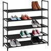 Relaxdays Scarpiera in TNT con Sistema ad Incastro, a 5 Livelli, per 20 Paia di Scarpe, HLP 90,5x87,5x30 cm, Nero, 1 pz