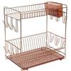 Sauvic Scolapiatti acciaio inossidabile con finitura rame, grande 43x25x41,5 cm
