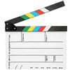 ciciglow Regista Ciak, Regista Professionista Film in Acrilico Ciak 30x25CM Action Clap Film Photography Tool (Lavagna bianca a strisce colorate (PAV1CWE4))