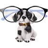 KWQBHW Supporto per occhiali per cani carino in resina a forma di animale supporto per occhiali da vista divertente cucciolo statua occhiali da sole display per casa ufficio scrivania decorazione