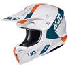 Hjc Casco Cross Enduro Moto HJC i50 ERASED MC47SF Bianco Arancio