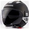 Blauer Casco Moto Jet in Fibra Blauer BET HT Nero Bianco