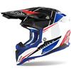Airoh Casco Moto Cross Enduro Airoh AVIATOR 3 PUSH Blu Rosso Lucid