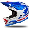 UFO ARIES HE181 CASCO MOTO CROSS ENDURO BLU ROSSO E BIANCO LUCIDO HELMET