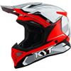 Kyt Casco Moto Cross Enduro Kyt SKYHAWK GLOWING Bianco Rosso