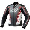 Berik Giubbotto Moto in Pelle Berik LJ-181334C Nero Bianco Grigio