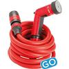 FITT YOYO Tubo Acqua da Giardino Estensibile per Irrigazione con Pistola Multigetto, Rosso (10M)