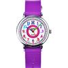 Zeiger Orologio bambino orologio bambini ragazza Viola orologio per ragazze orologio per bambina ragazza orologio pedagogico tempo insegnante easy-read quadrante KW108-new NYLON