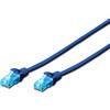 Digitus Patch Cable, UTP, CAT5E 0.5m cavo di rete 0,5 m Blu, Cat-5e - 0,5 m, Cavo patch - U-UTP - PVC
