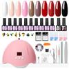 COSCELIA Kit per Unghie Semipermanente con 36w U V/LED Lampada, 10 pcs Smalto Semipermanente Colore Classico, Kit Manicure Smalti per Unghie