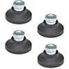 Ganter Normelemente | 4 pezzi | Piedini articolati con boccola filettata - GN 343.3-50-M12-A | Acciaio