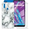 HHUAN Cover per ZTE Blade A51 (6.52 ) con 2 Pezzi Pellicola Protettiva in Vetro temperato, Custodia Protettiva in TPU in Silicone Ultra Morbido Clear Antiurto per ZTE Blade A51 - WM73