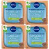 Nivea Naturally Clean Detergente Solido Viso Rinfrescante con Olio di Mandorla e Mirtilli Formula Vegan con Ingredienti 99% di Origine Naturale - 4 Saponette da 75g