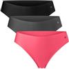 DANISH ENDURANCE 3 Paia Tanga Donna in Microfibra, Perizoma Invisibile Sportivo, Slip Taglio Laser Beige L