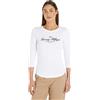 Tommy Hilfiger Maglietta Maniche Lunghe Donna Open-Neck Basic, Bianco (Th Optic White), XXS