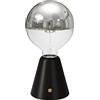 creative cables - Lampada portatile ricaricabile Cabless01 con lampadina globo mezza sfera argento - Con lampadina, Nero