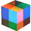 ECBANLI CMY Color Cube, 40mm (1.6 inch) CMYcube Prisma cubo Acrilico per la Decorazione della Casa o dell'Ufficio, Giocattoli Sensoriali Antistress