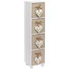 Gicos Cassettiera in Legno Bianco Anticato 4 cassetti Bianco/Marrone  pomello Cuore 37x29x70 Shabby Chic : : Casa e cucina