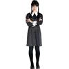 Ciao- mercoledì Addams Vestito Costume Travestimento Bambina Ragazza Originale Wednesday (Taglia S) con Parrucca, Colore Nero, Bianco