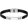 Morellato Moody Bracciale Uomo in Acciaio,pelle riciclata,IP nero - SQH44