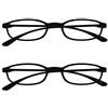 OPULIZE Fly 2 Pacco Tascabile Super Luce Occhiali Da Lettura Nero Opaco Uomo Donna RR67-1 +1,00