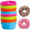 Orrdiffi Stampi per Donuts in Silicone 32 Pezzi 4 Colori Riutilizzabili