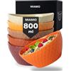 MIAMIO - 6 x 800 ml - Set di ciotole/ciotole per cereali - ciotole moderne opache - Set di ciotole grandi - Collezione Palmanova (Rosso)