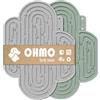 OHMO - Lick Mat per Cani in silicone con ventose ad alta resistenza (2 pezzi, grigio-verde chiaro), senza BPA, distrae il cane e rallenta il processo di alimentazione