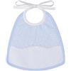 FILET - Bavaglino Realizzato in Piquet di Cotone Stampa Stelline con Tasca in Tela Aida da Ricamare, Ideale per Neonati e Prima Infanzia, Chiusura a Laccetti, 100% Made in Italy, Colore Cielo e Bianco