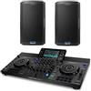 Denon DJ SC LIVE 4 + 2x Alto Professional TS410 - Console DJ, mixer DJ a 4 canali, streaming, Wi-Fi, casse + 2x Cassa Attiva PA Amplificata da 2000 W 10 con mixer a 3 canali, Bluetooth, DSP