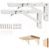 Vebetter 350mm Staffa Pieghevole, 2Pcs Mensola Pieghevole, Staffe Mensole Pesanti, Supporto Da Parete In Metallo Bianco, Per Garage, Cucina, Camera Da Letto, Supporto Tavolo Staffe Carico 80KG
