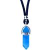 ASTER ALHELÍ Ciondolo da Uomo e da Donna Placcato in Argento con Pietra Energetica Naturale e Zamak - Collana Amuleto di Protezione con Gemme Curative - Ideale per i Regali (Quarzo blu)