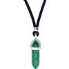 ASTER ALHELÍ Ciondolo da Uomo e da Donna Placcato in Argento con Pietra Energetica Naturale e Zamak - Collana Amuleto di Protezione con Gemme Curative - Ideale per i Regali (Malachite)