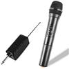 ZONADAH Microfono radio singolo, sistema microfono ricaricabile con ricevitore e anello antiscivolo, distanza di trasmissione 30-100 metri per canto karaoke, discorso pubblico, matrimonio,